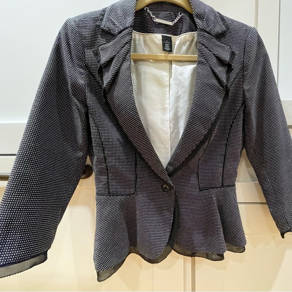 Black and white plaid blazer White House Black Market